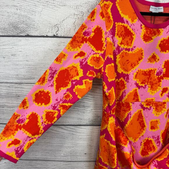 Never Fully Dressed Plus Size Pink Orange Animal Sydney Knit Midi Dress Size XXL - Picture 2 of 9